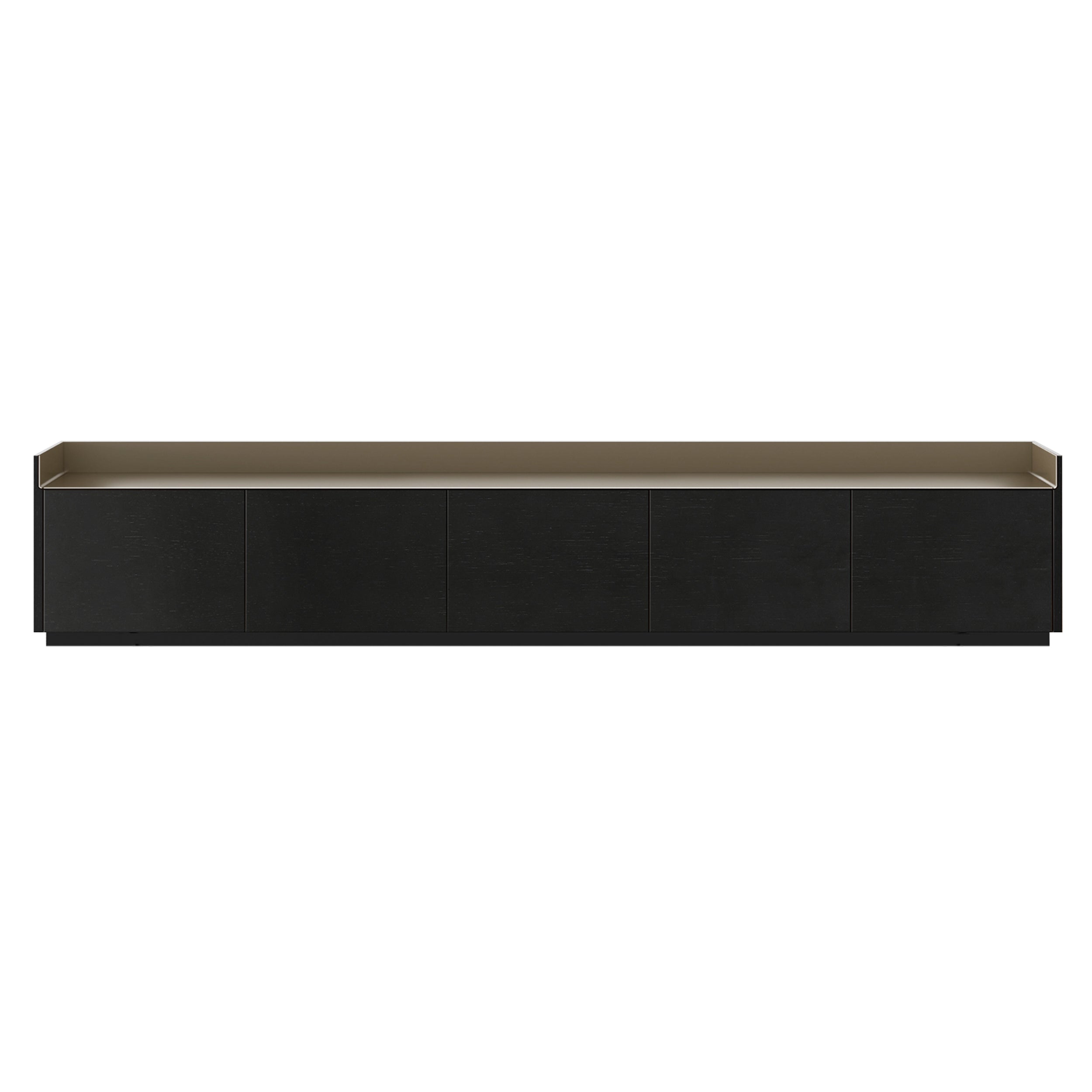 Stockholm STH503 Sideboard: Composition 1 + Ebony Stained Oak + Anodized Aluminum Bronze + Black