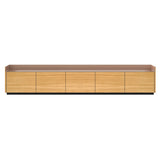 Stockholm STH503 Sideboard: Composition 1 + Super-Matt Oak + Anodized Aluminum Pale Rose + Black