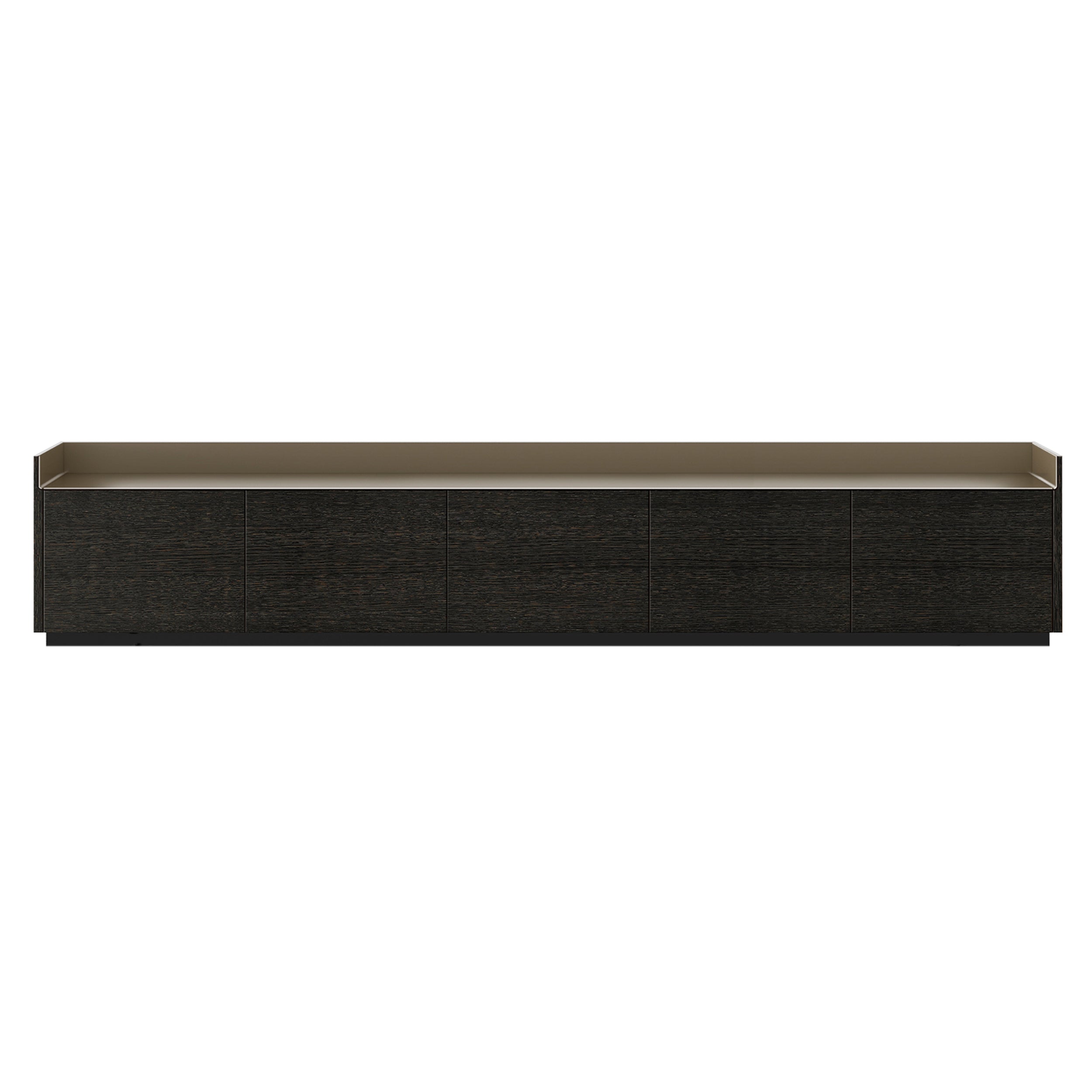 Stockholm STH503 Sideboard: Composition 1 + Dark Grey Stained Oak + Anodized Aluminum Bronze + Black