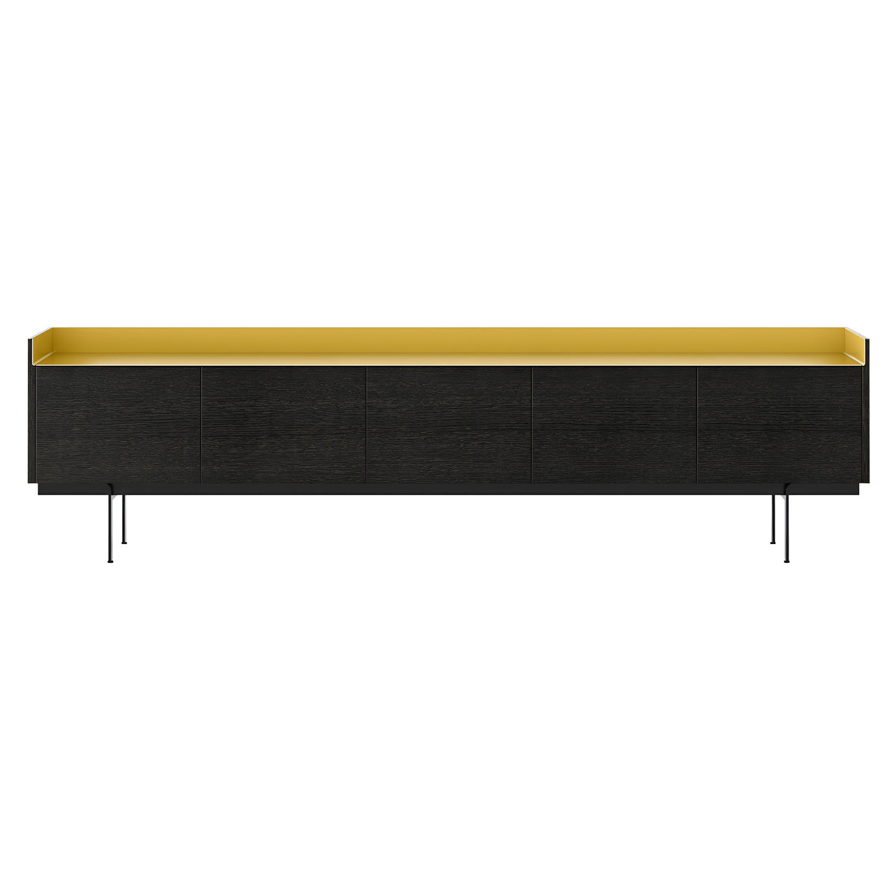 Stockholm STH503 Sideboard: Composition 3 + Dark Grey Stained Oak + Anodized Aluminum Bronze + Black