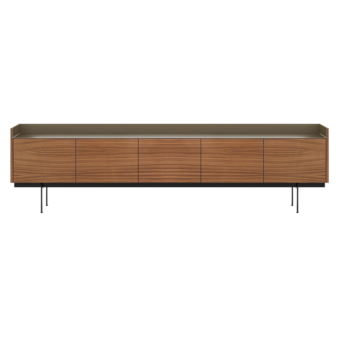 Stockholm STH503 Sideboard: Composition 3 + Super-Matt Walnut + Anodized Aluminum Bronze + Black