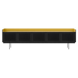Stockholm STH507 Technic Sideboard: Composition 3 + Ebony Stained Oak + Anodized Aluminum Gold + Black