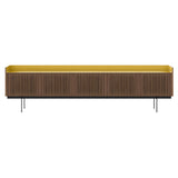 Stockholm STH507 Technic Sideboard: Composition 3 + Super-Matt Walnut + Anodized Aluminum Gold + Black