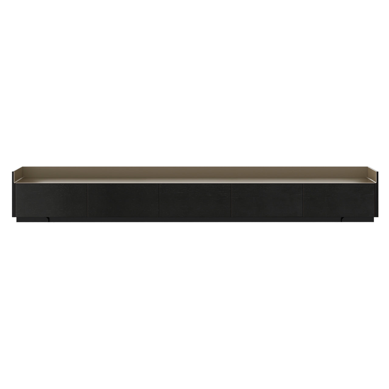 Stockholm STH553 Slim Sideboard: Composition 1 + Ebony Stained Oak + Anodized Aluminum Bronze + Black