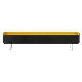 Stockholm STH553 Slim Sideboard: Composition 3 + Ebony Stained Oak + Anodized Aluminum Gold + Black