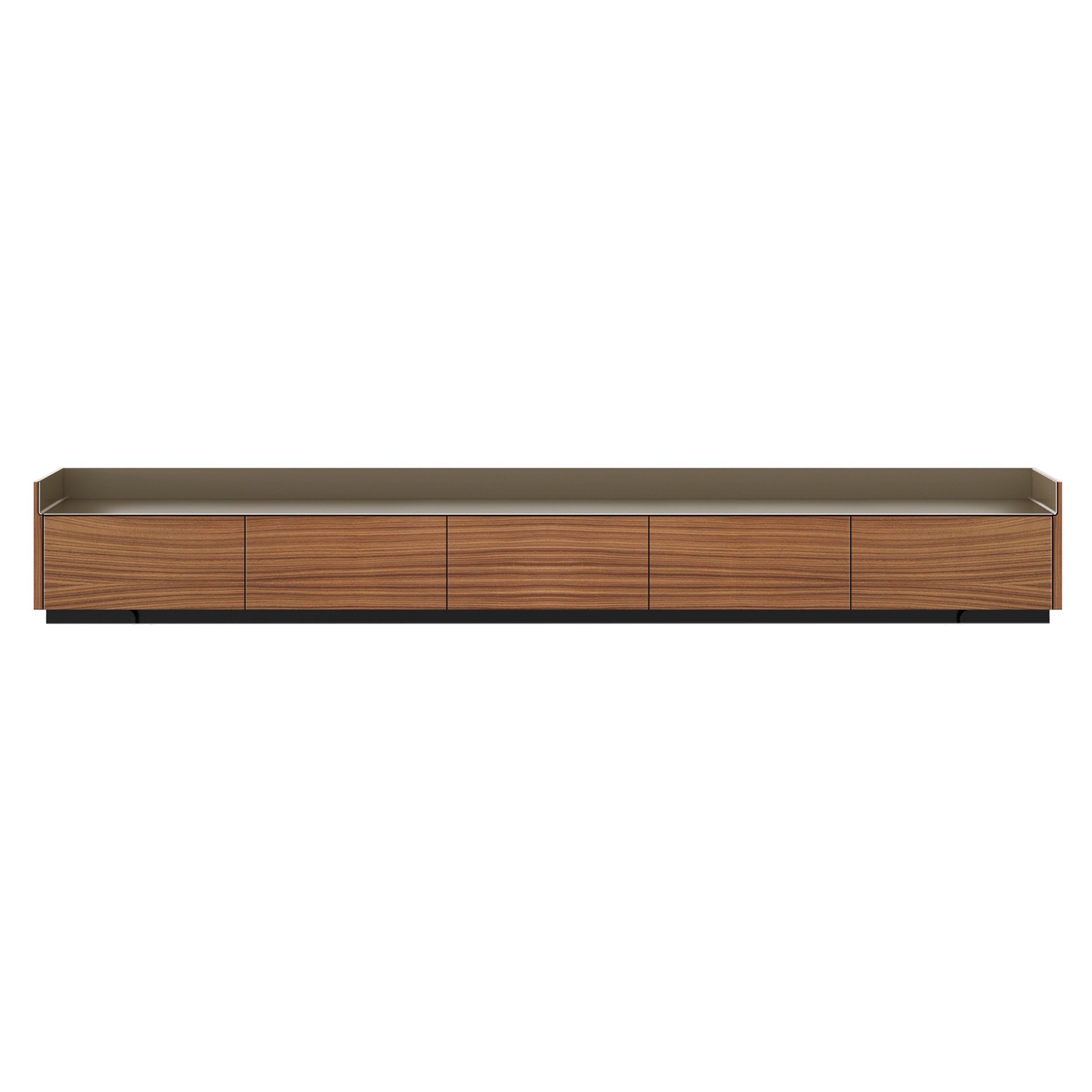 Stockholm STH553 Slim Sideboard: Composition 1 + Super-Matt Walnut + Anodized Aluminum Bronze + Black