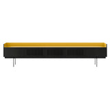 Stockholm STH556 Slim Sideboard: Composition 3 + Ebony Stained Oak + Anodized Aluminum Gold + Black