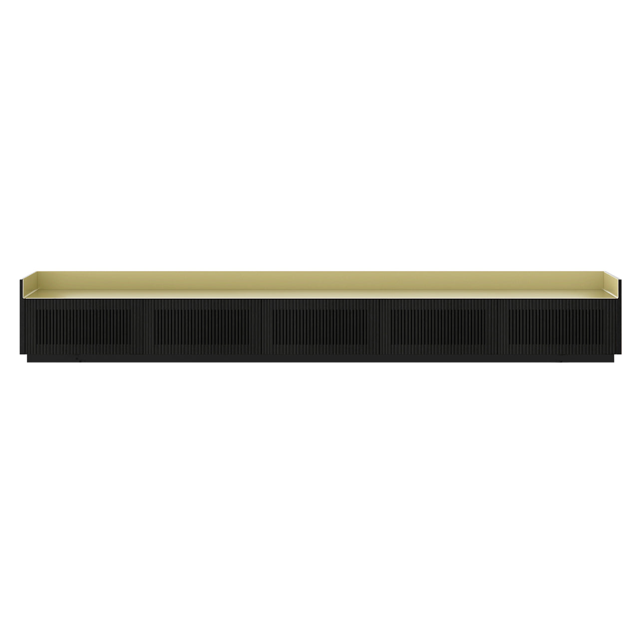 Stockholm STH557 Slim Sideboard: Composition 1 + Ebony Stained Oak + Anodized Aluminum Gold + Black