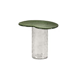 Striche Side Table: Menta Cast Glass + Cristallo Water Blown glass