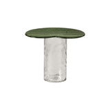 Striche Side Table: Menta Cast Glass + Cristallo Water Blown glass