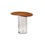 Striche Side Table: Arancio Cast Glass + Cristallo Water Blown glass