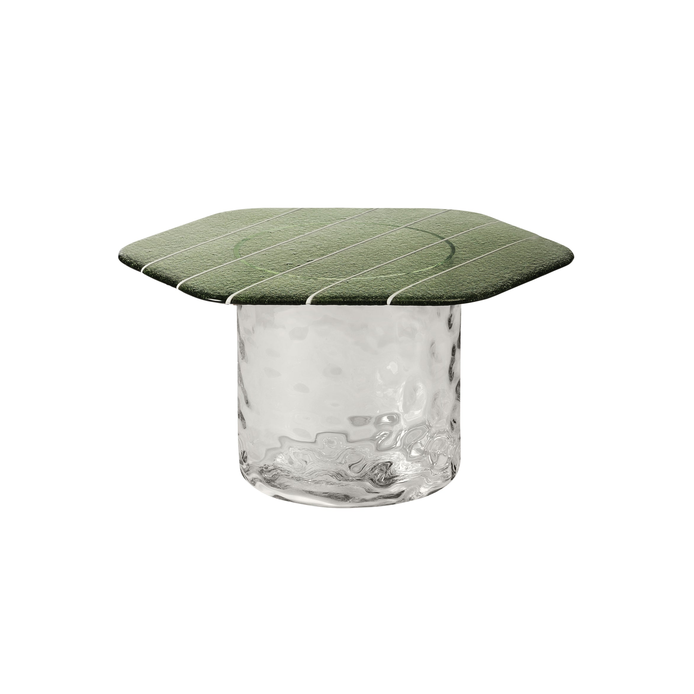 Striche Coffee Table: Menta Cast Glass + Cristallo Water Blown glass