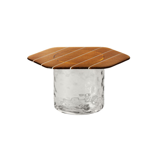 Striche Coffee Table: Arancio Cast Glass + Cristallo Water Blown glass