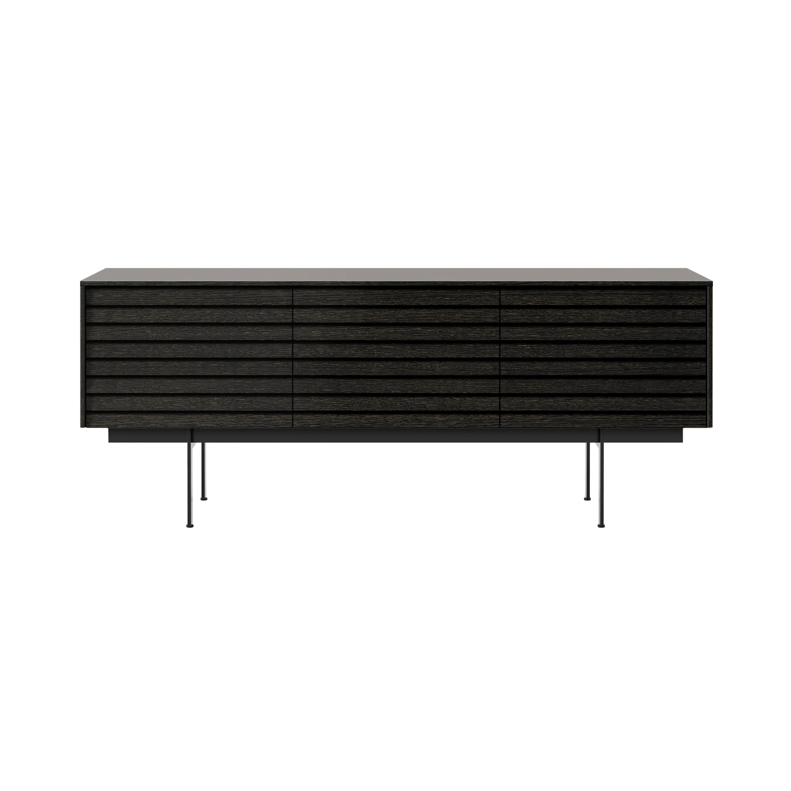 Sussex 8 Sideboard with Drawers: SSX302 + Dark Grey Stained Oak + Black + Composition 3