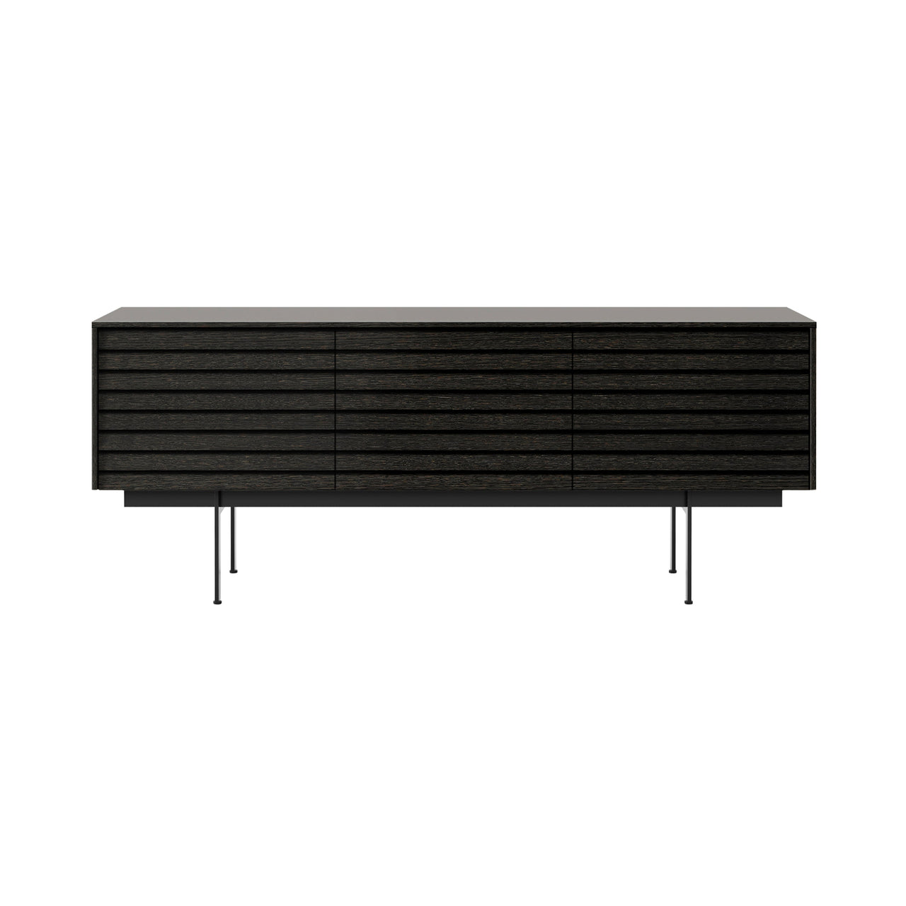 Sussex 8 Sideboard with Drawers: SSX302 + Dark Grey Stained Oak + Black + Composition 3