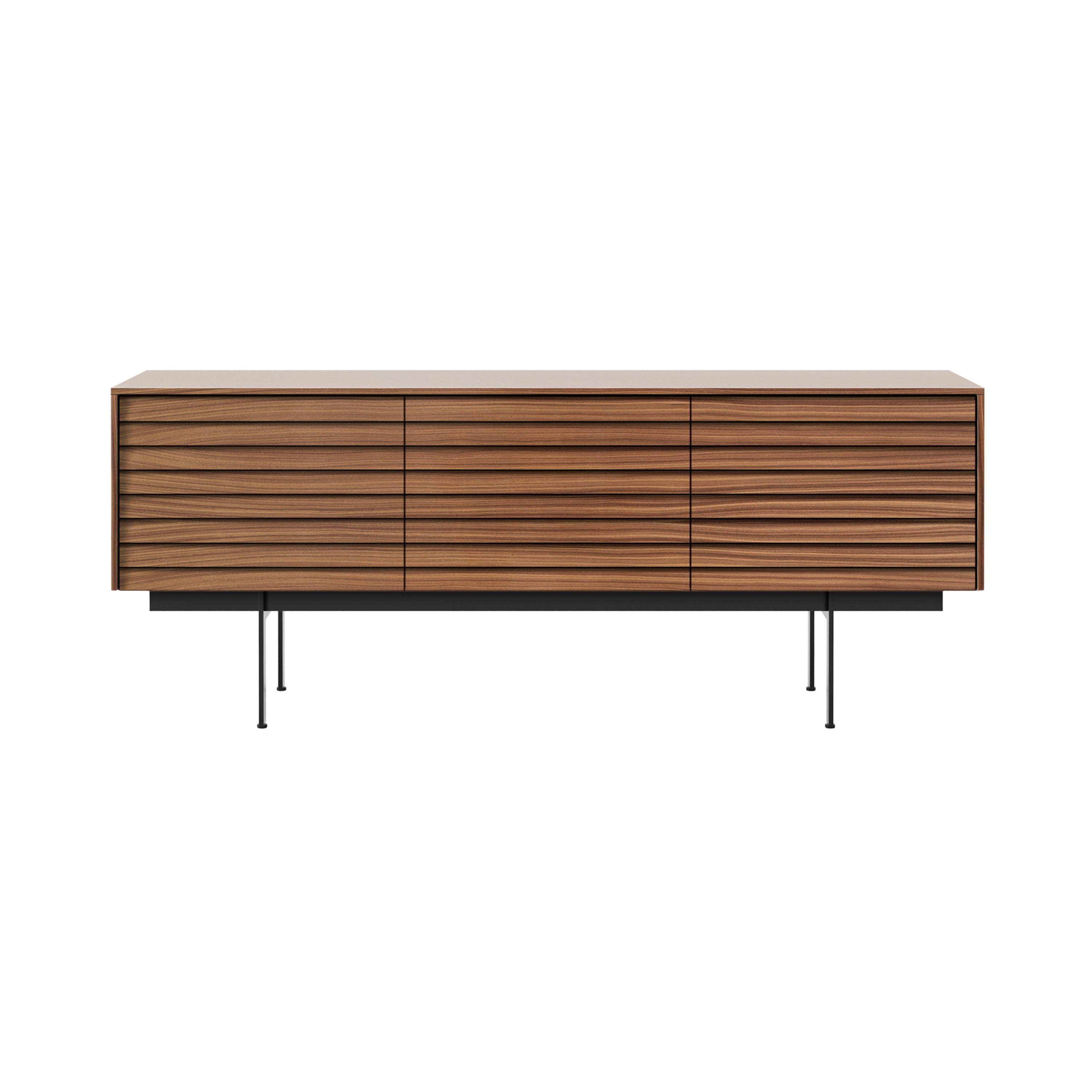 Sussex 8 Sideboard with Drawers: SSX302 + Super-Matt Walnut + Black + Composition 3
