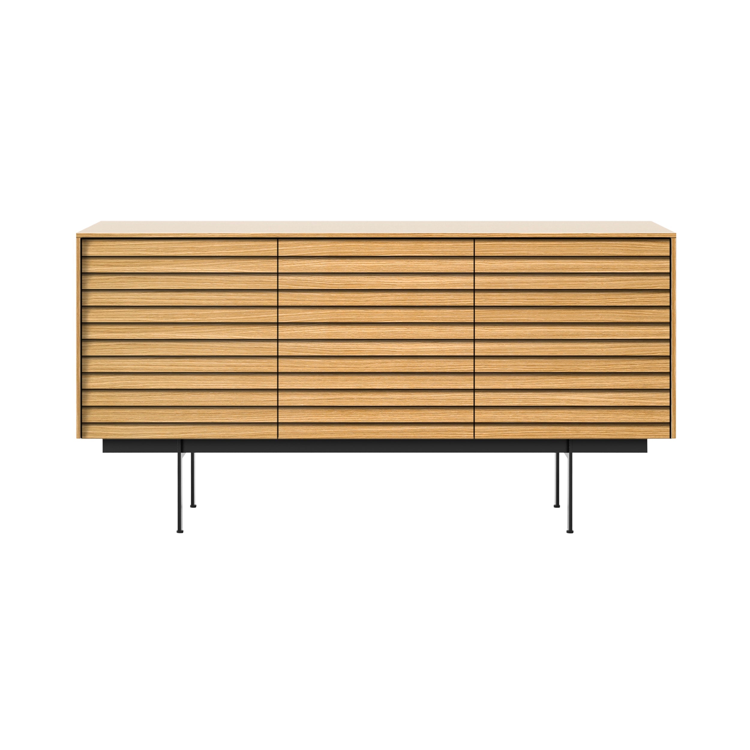 Sussex 12 Sideboard with Drawers: SSX331 + Super-Matt Oak + Black + Composition 3