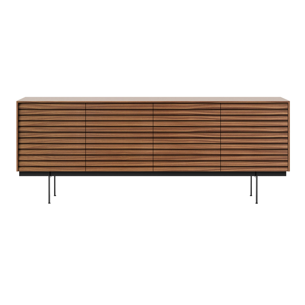 Sussex 12 Sideboard with Drawers: SSX431 + Super-Matt Walnut + Black + Composition 3