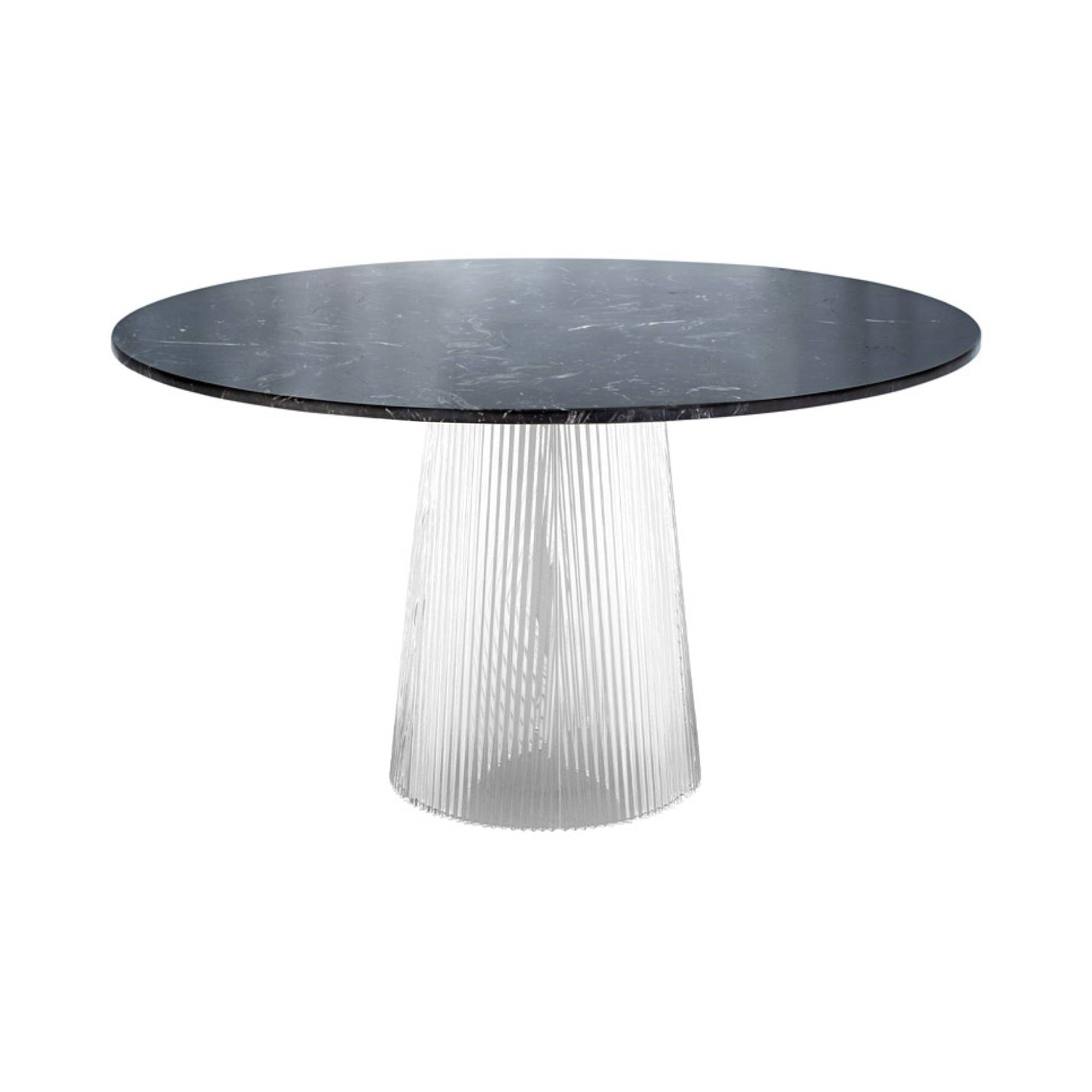 Bent Dining Table: Black + Transparent
