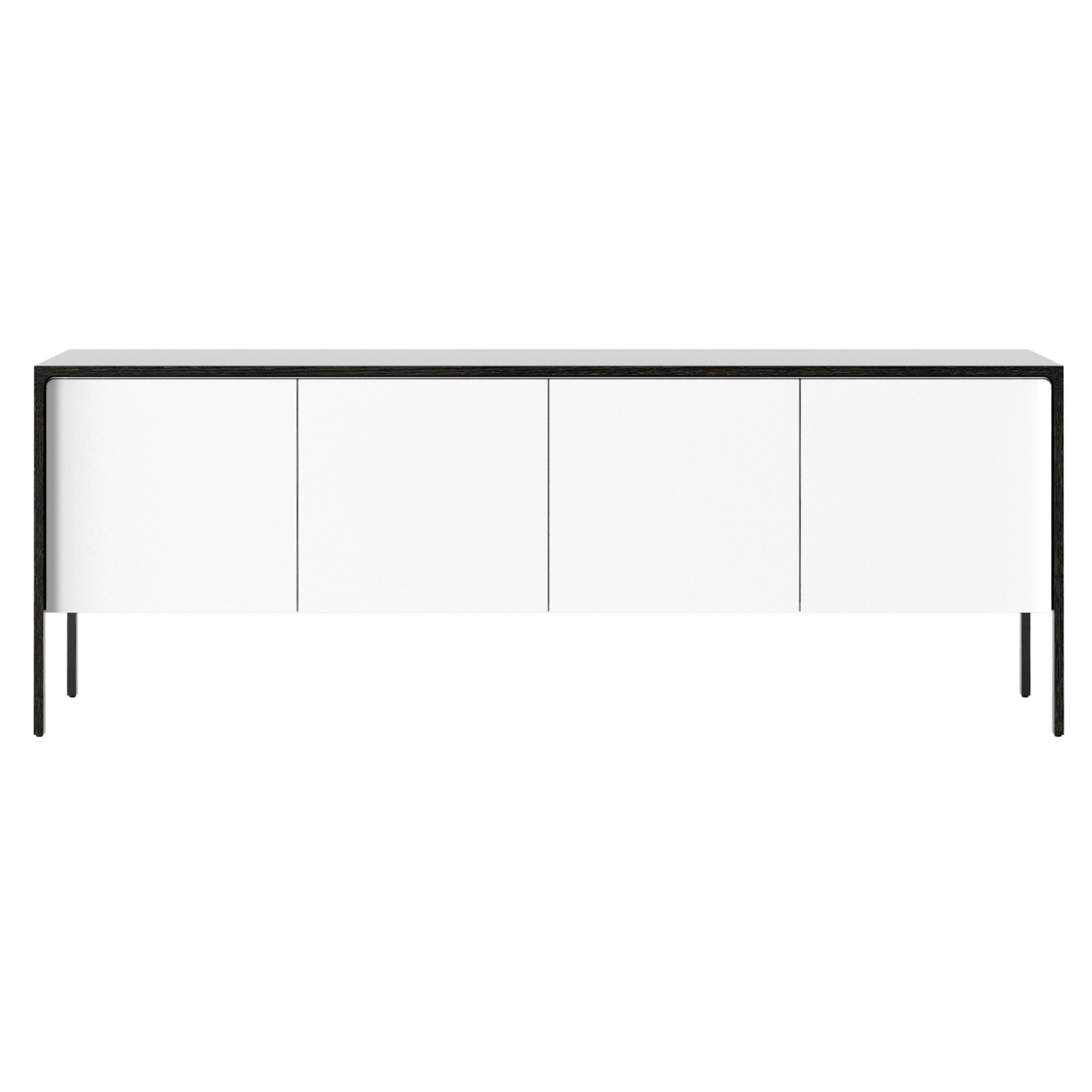 Tactile Sideboard: TAC215 + White Texturised Lacquered + Dark Grey Stained Oak