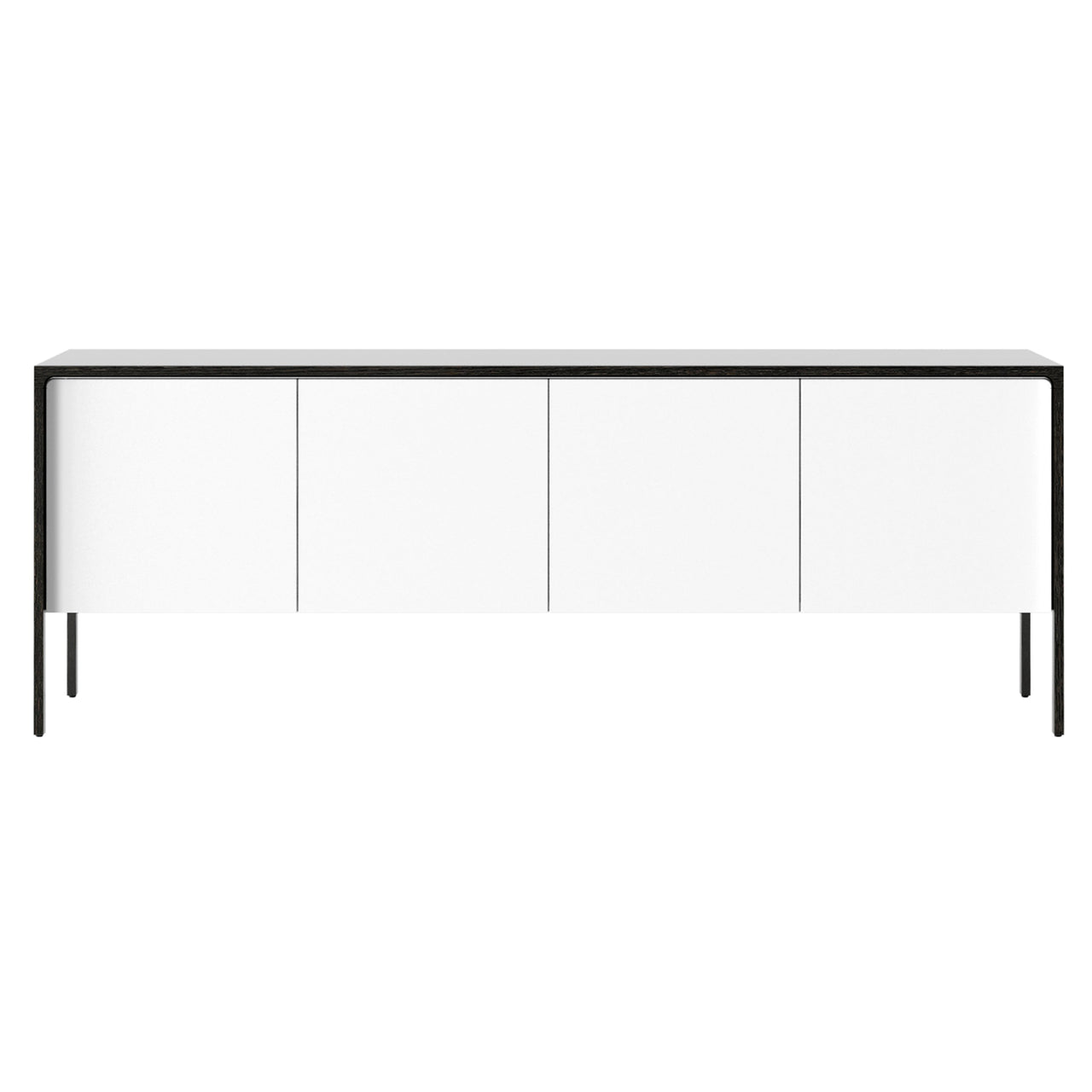 Tactile Sideboard: TAC215 + White Texturised Lacquered + Dark Grey Stained Oak