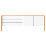 Tactile Sideboard: TAC216 + White Texturised Lacquered + Super-Matt Oak