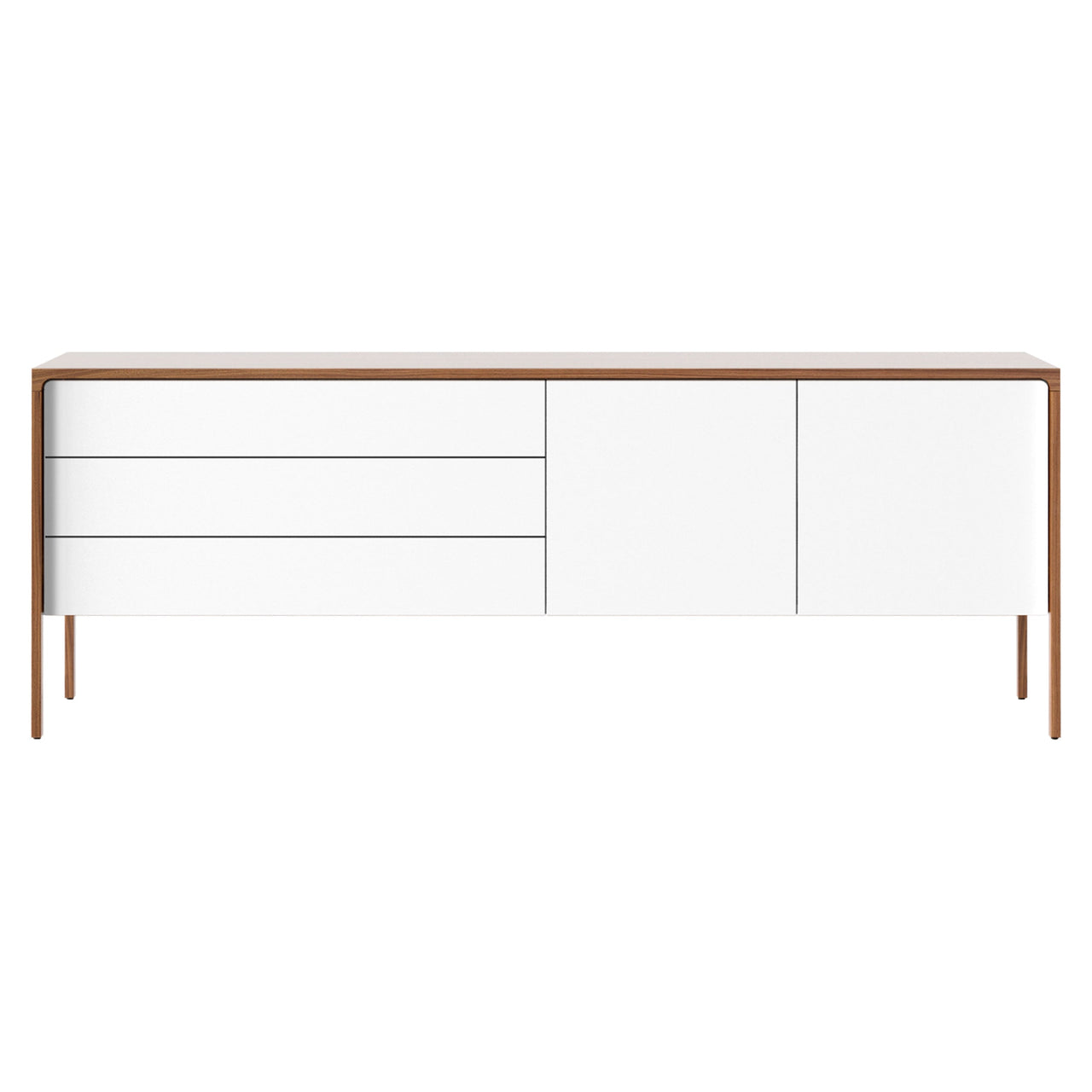 Tactile Sideboard: TAC216 + White Texturised Lacquered + Super-Matt Walnut