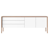 Tactile Sideboard: TAC216 + White Texturised Lacquered + Super-Matt Walnut