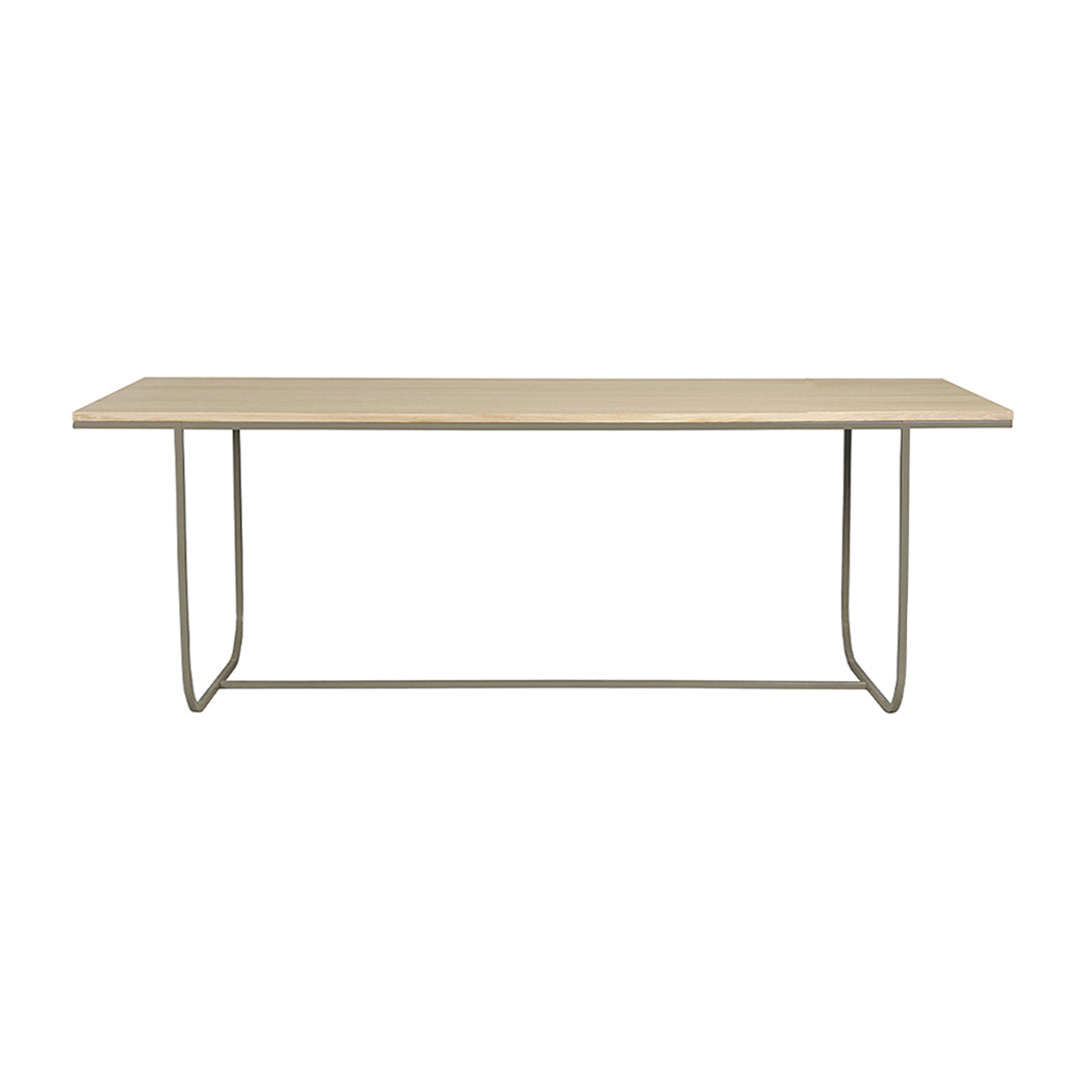 Tati Overhang Dining Table: Large + White Stained Oak + Nougat