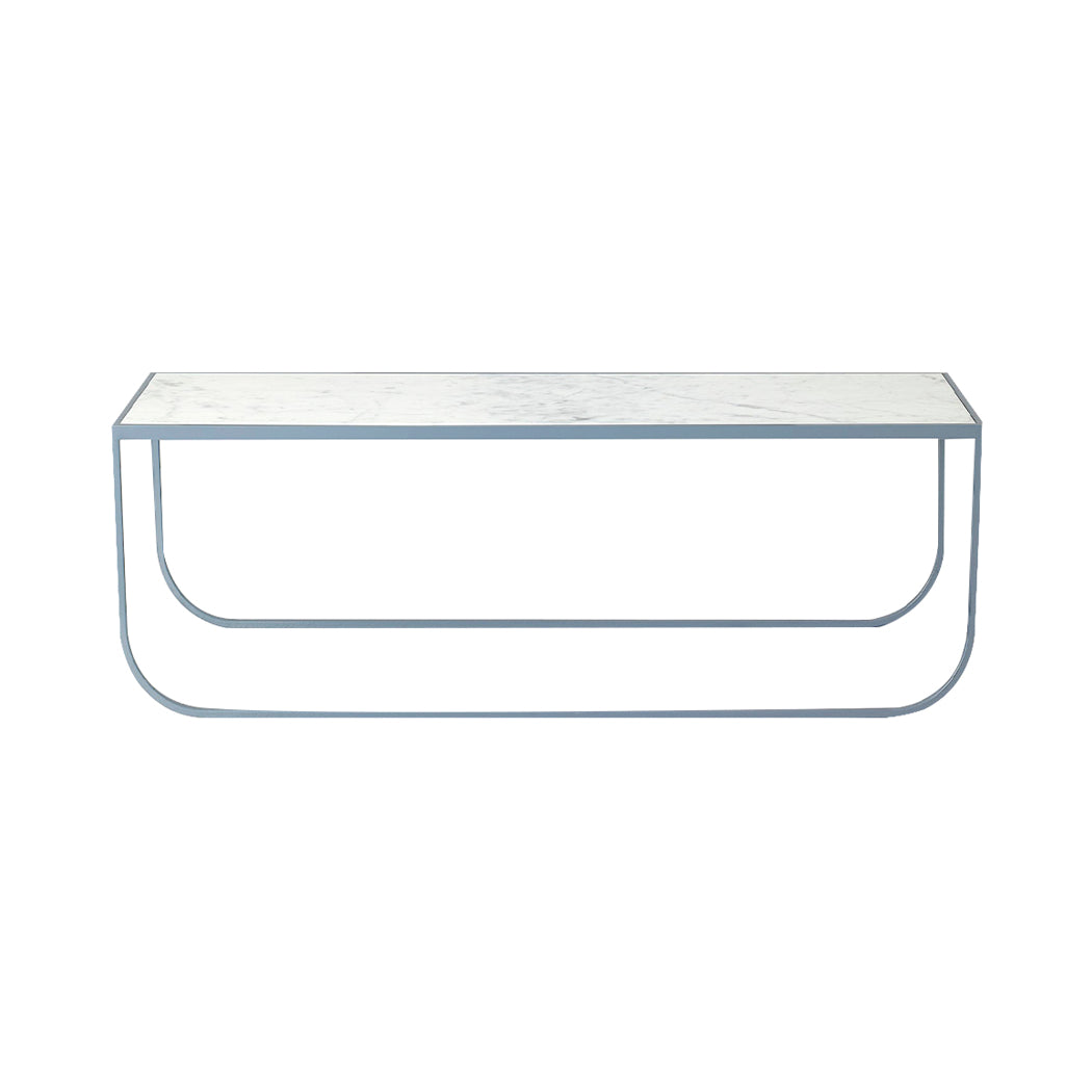 Tati Lounge Table: Large + Glass Top + Nordic Blue
