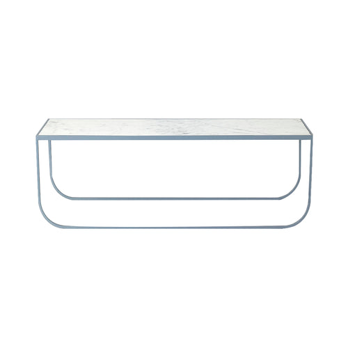 Tati Lounge Table: Large + Carrara Marble + Nordic Blue