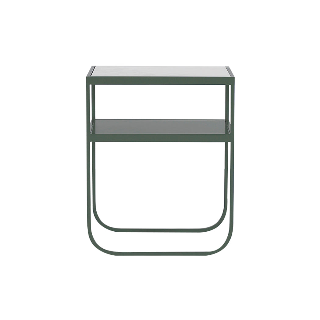 Nati Tati Console: Low + Carrara Marble + Green Khaki