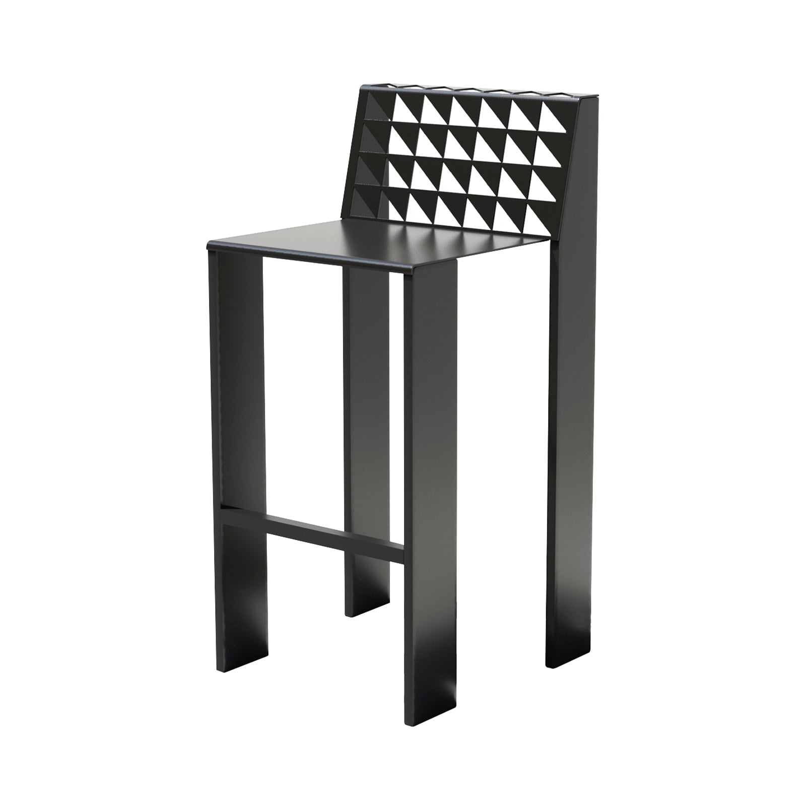 Block Barstool: Black + Triangle Perforation