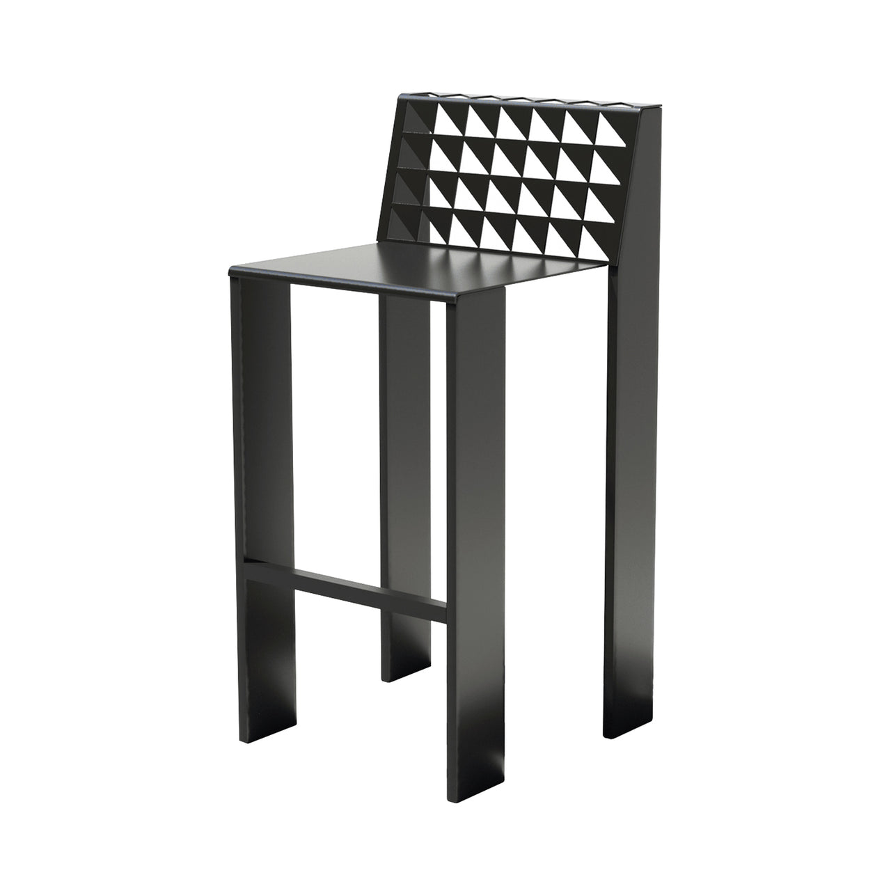 Block Barstool: Black + Triangle Perforation