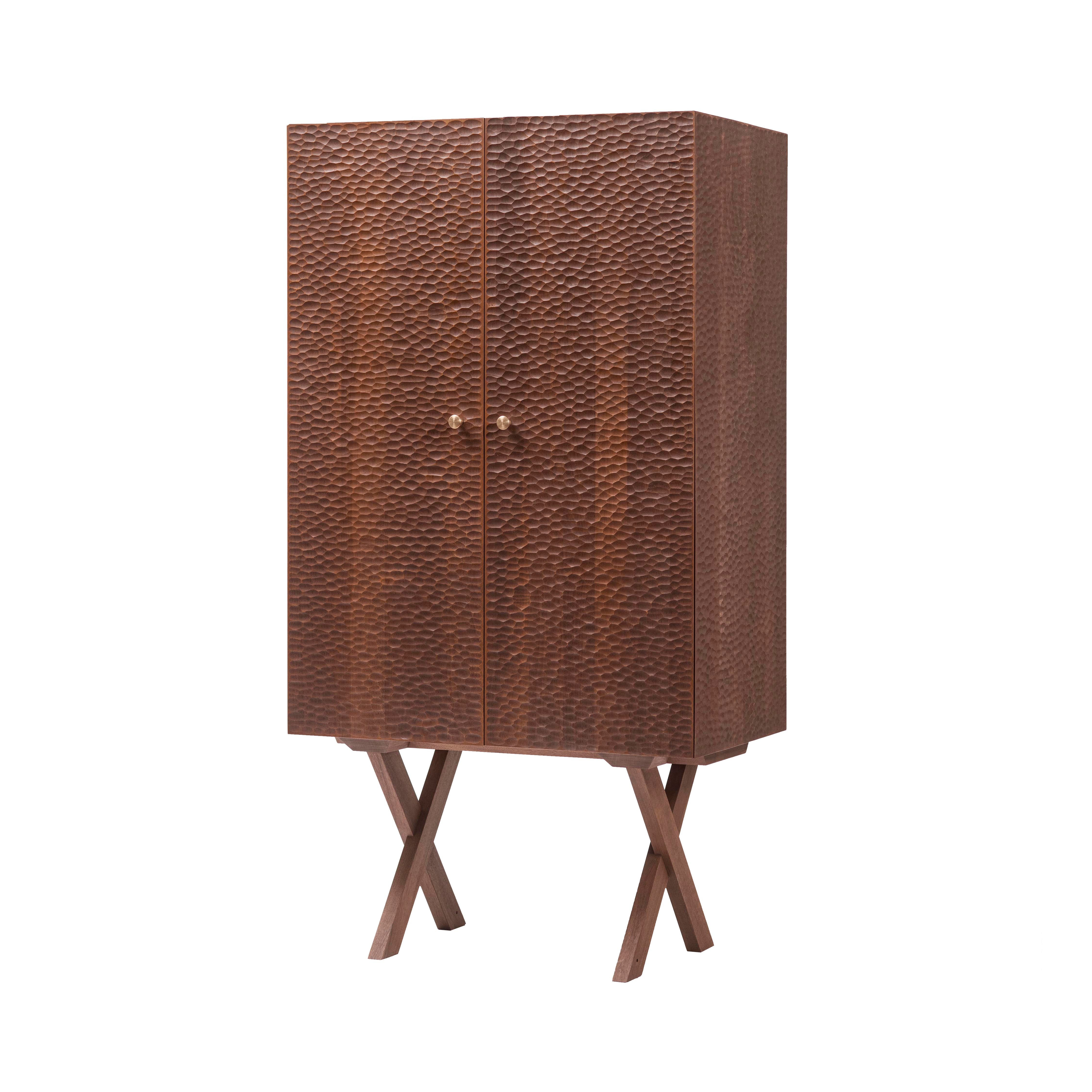 Touch Cabinet Tall: Bronze Legs + Oiled Walnut