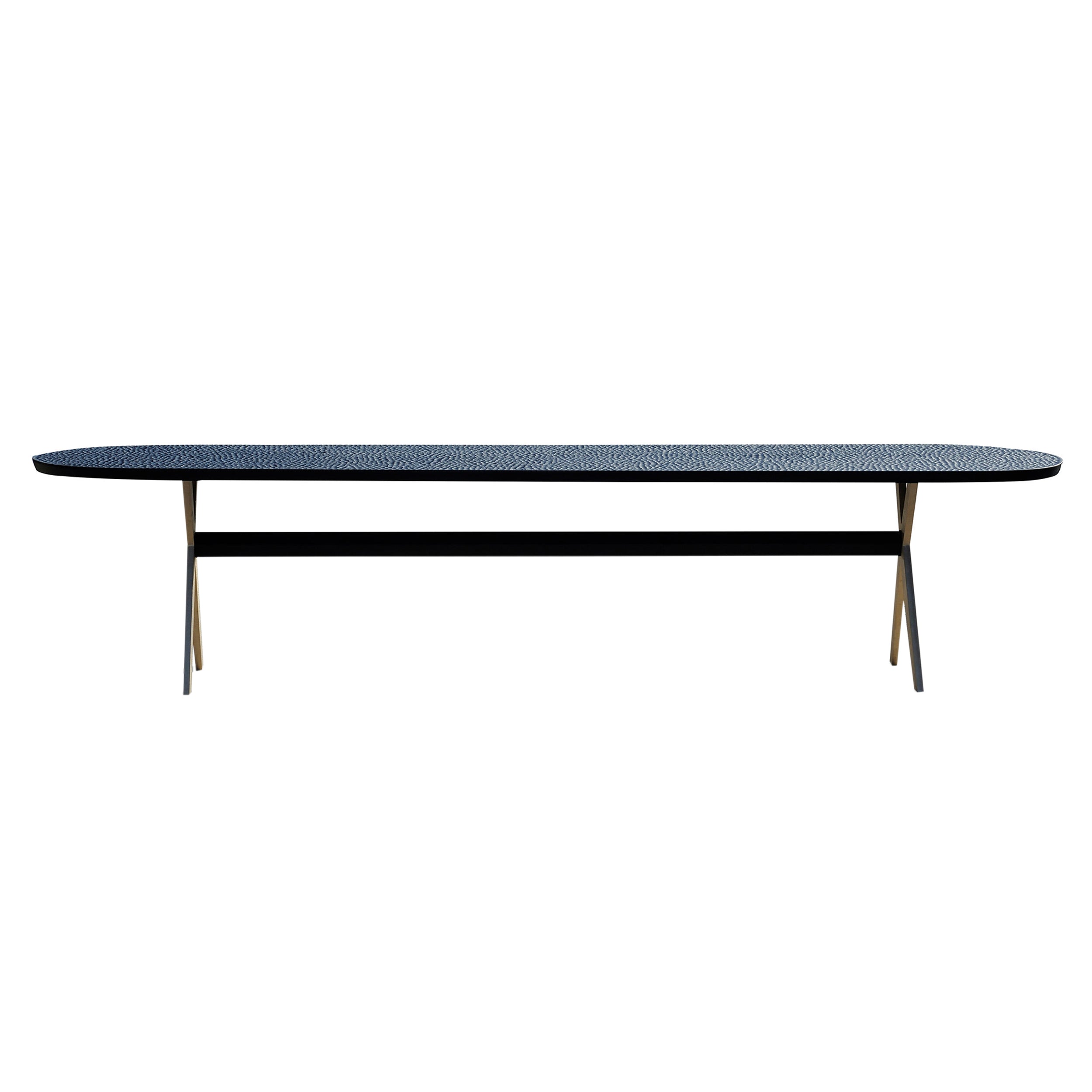 Touch Table: Bronze Legs + Black Maple