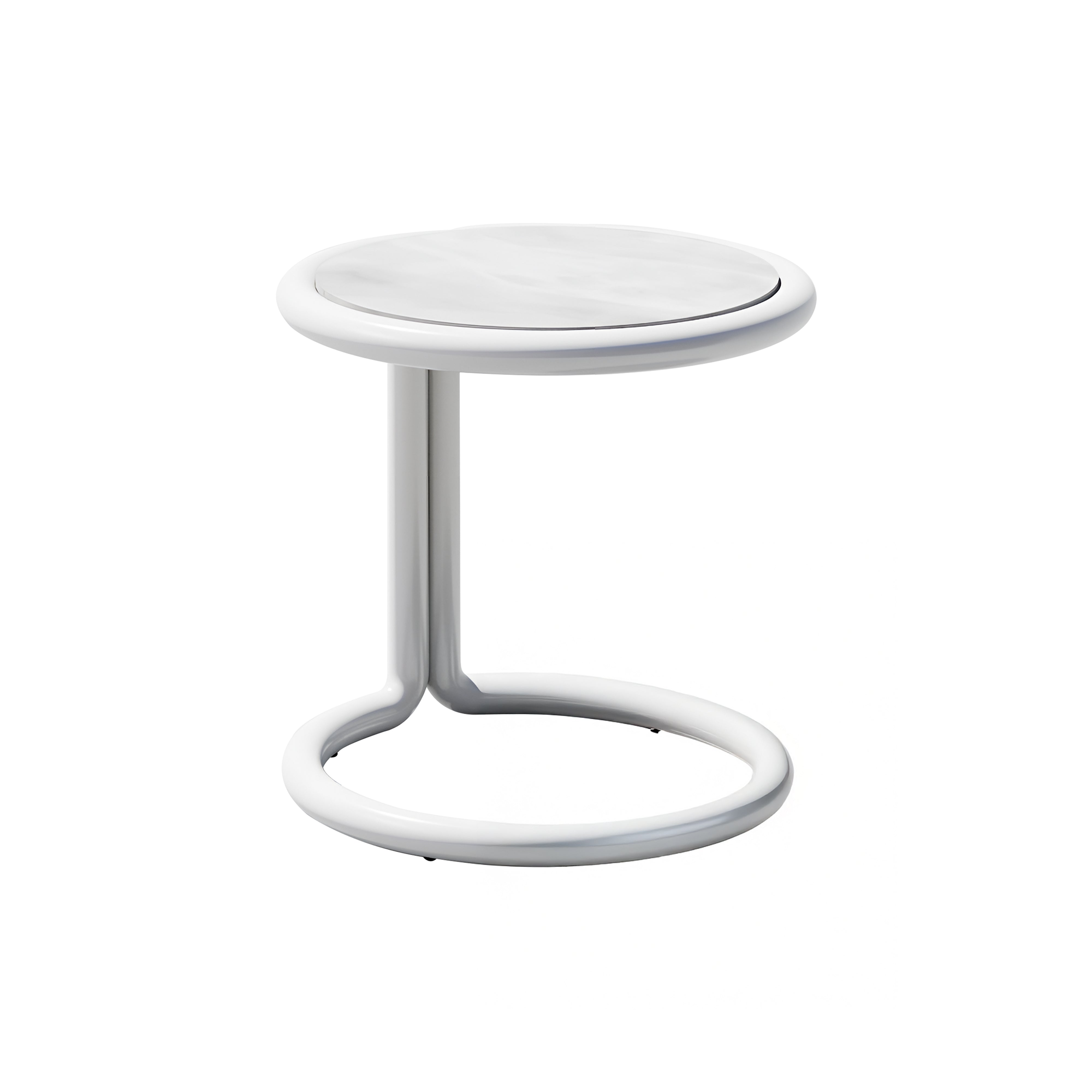 Tube Side Table: White + White Ceramic