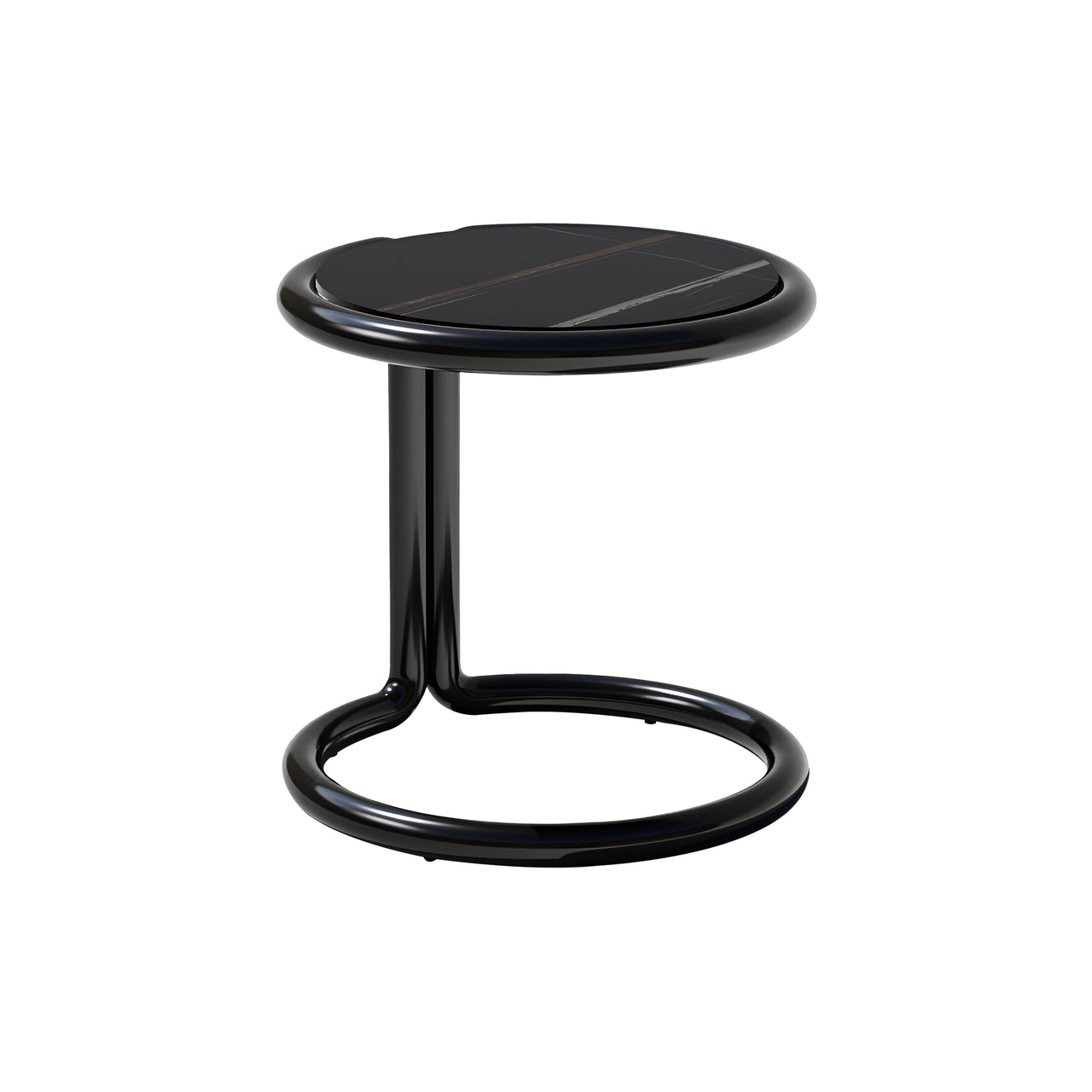 Tube Side Table: Black + Black Ceramic