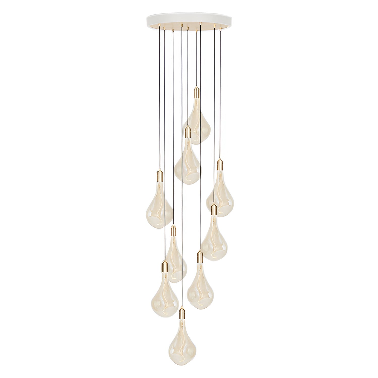 Nine Pendant with Voronoi III: Brass + White + Brass Plated Steel