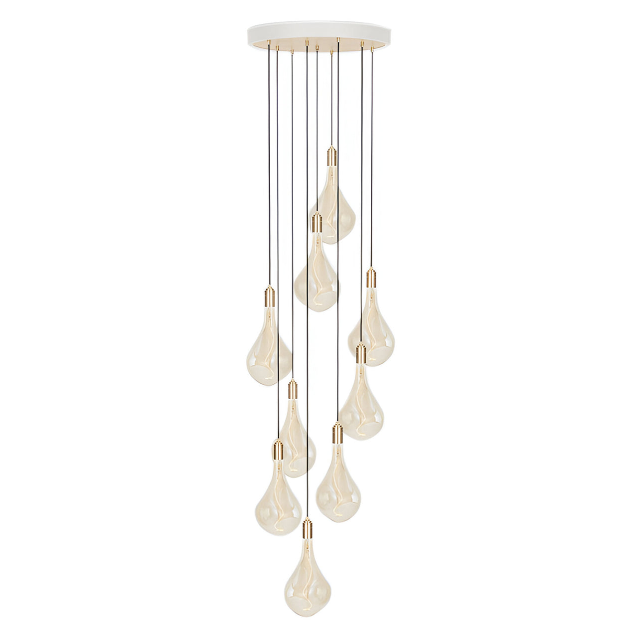 Nine Pendant with Voronoi III: Brass + White + Brass Plated Steel