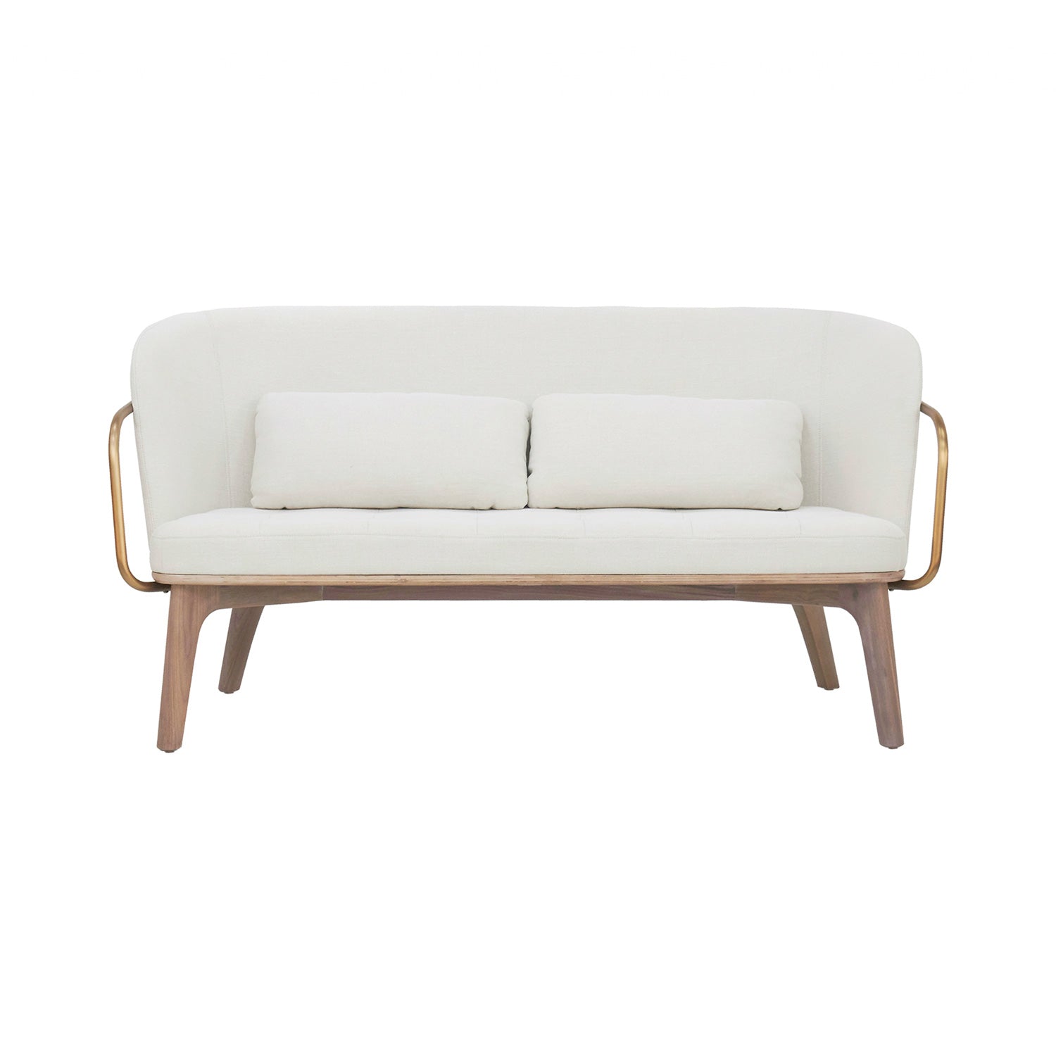 Utility Lounge Chair with Full Back: 2 Seater + Soaped Walnut