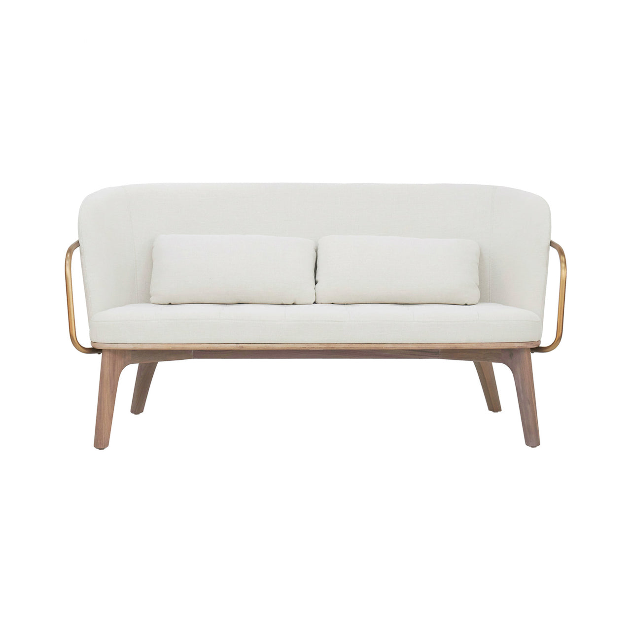 Utility Lounge Chair with Full Back: 2 Seater + Soaped Walnut