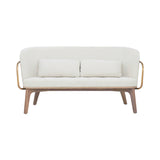 Utility Lounge Chair with Full Back: 2 Seater + Soaped Walnut