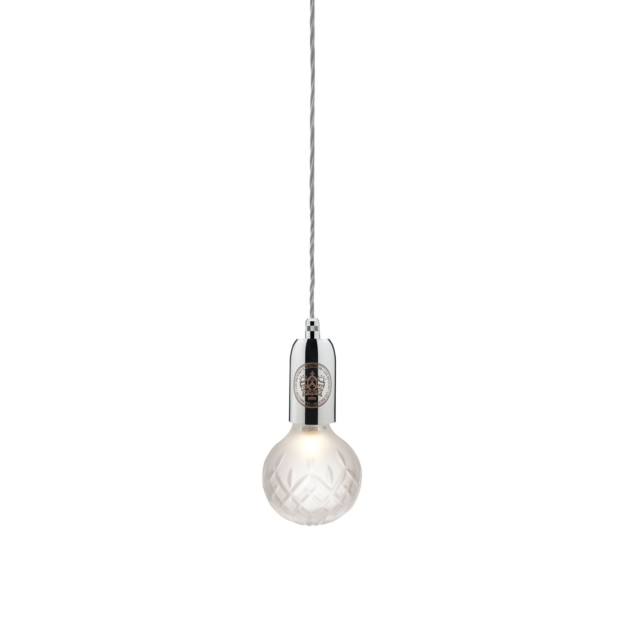 Crystal Bulb + Pendant: Bulb + Polished Chrome Fitting + Frosted