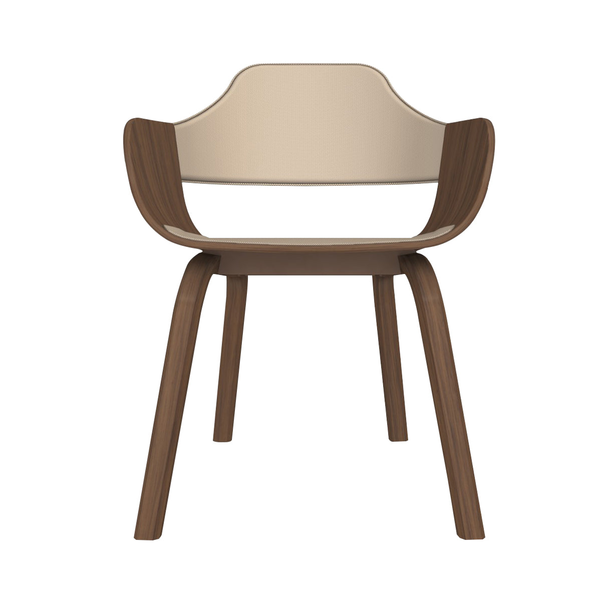 Showtime Chair: Seat + Backrest Upholstered + Walnut