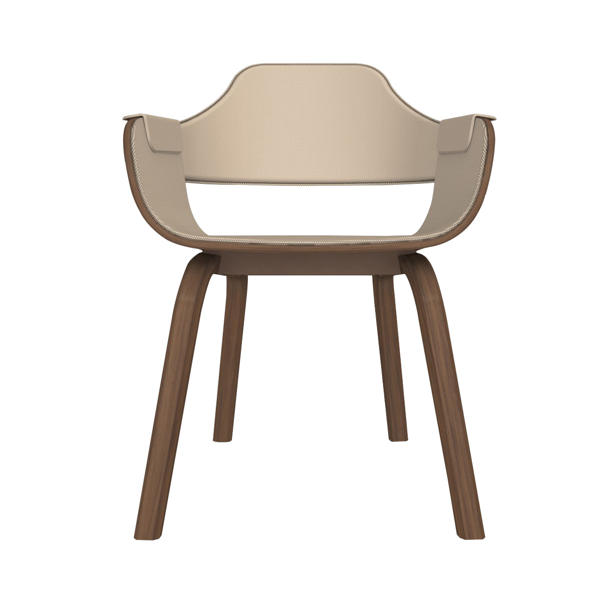 Showtime Chair: Full Upholstered + Walnut Nature Effect + 