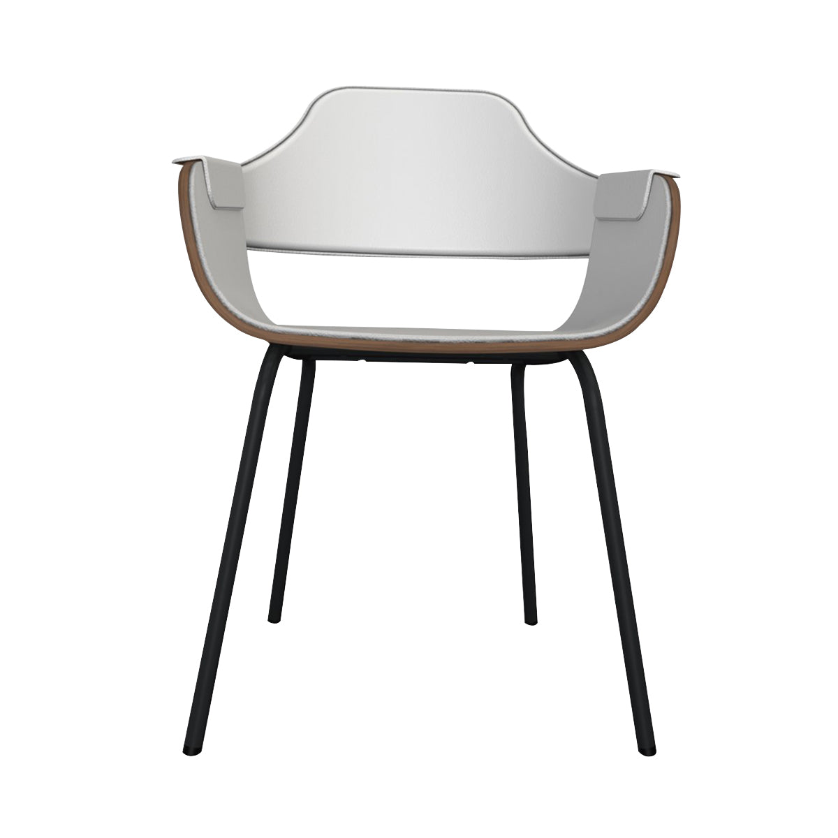 Showtime Chair with Metal Base: Full Upholstered + Anthracite Grey