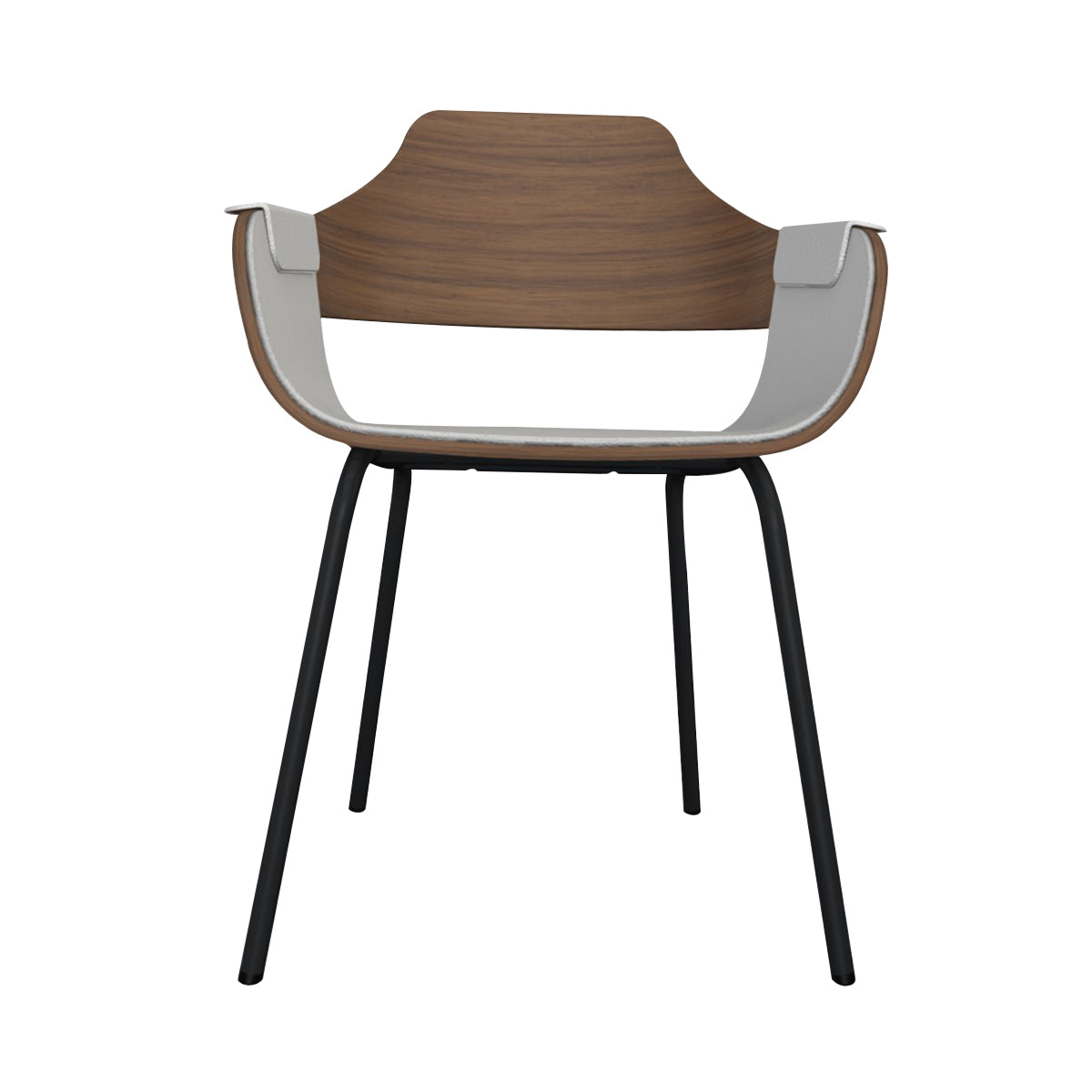 Showtime Chair with Metal Base: Interior Seat + Armrest Upholstered + Anthracite Grey