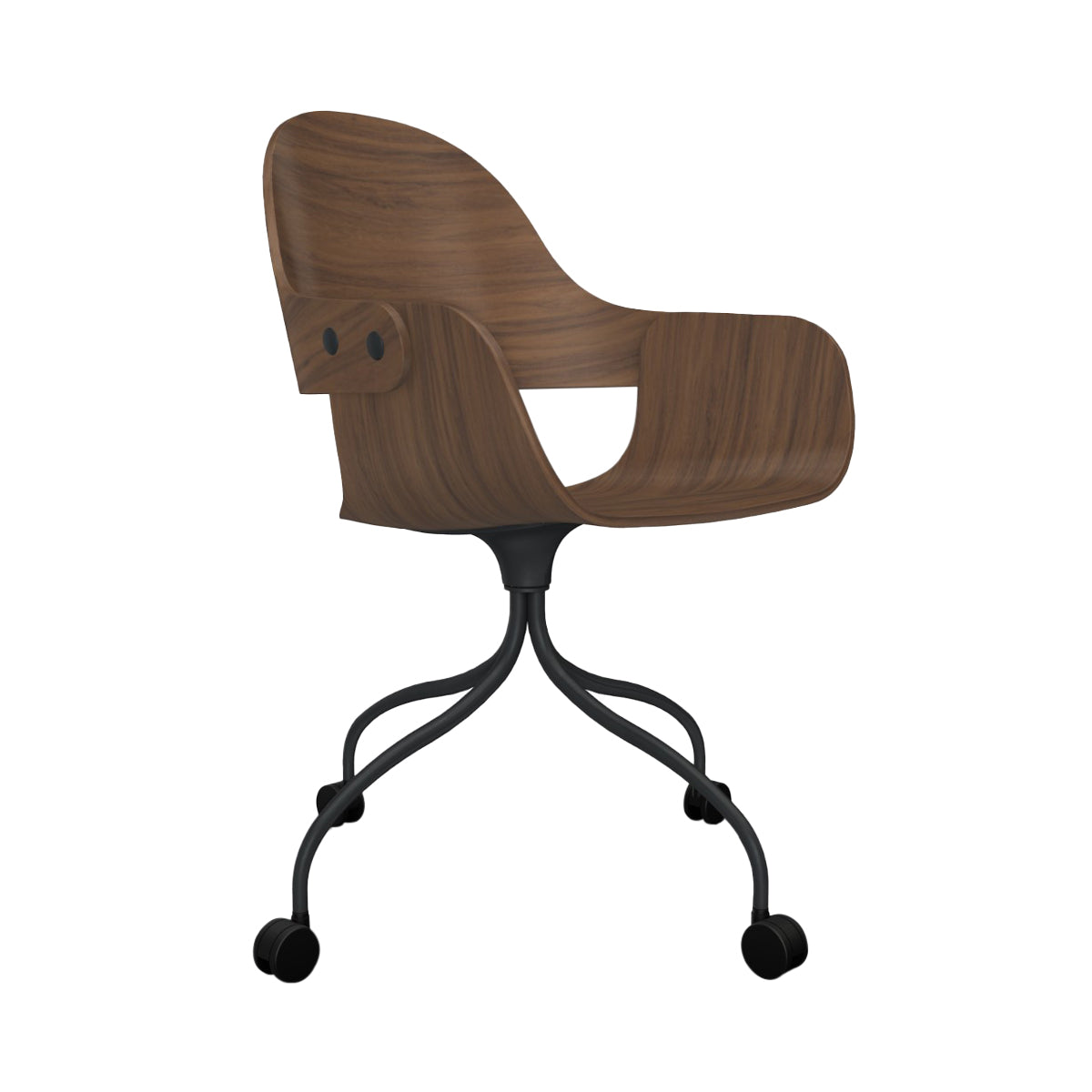 Showtime Nude Chair with Wheel: Walnut + Anthracite Grey