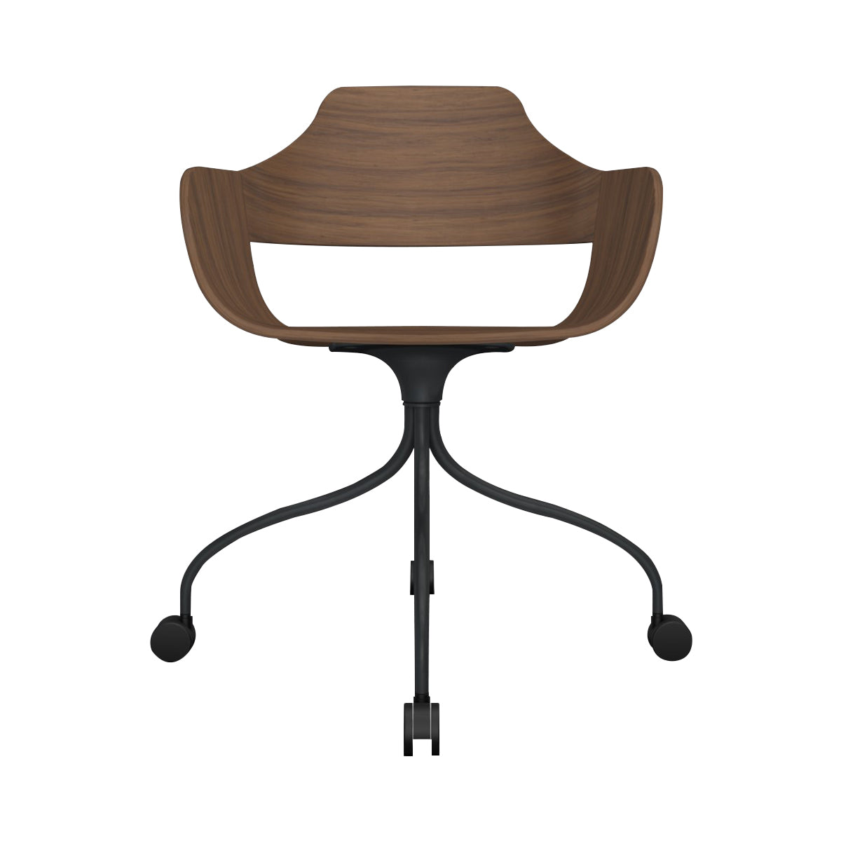 Showtime Chair with Wheel: Walnut + Anthracite Grey